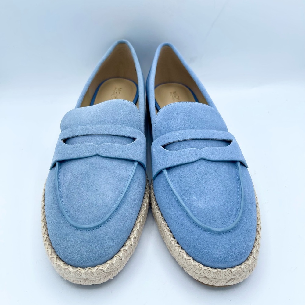 New Michael Kors Lennon Blue Suede Espadrille Size 8.5 - Picture 9 of 17
